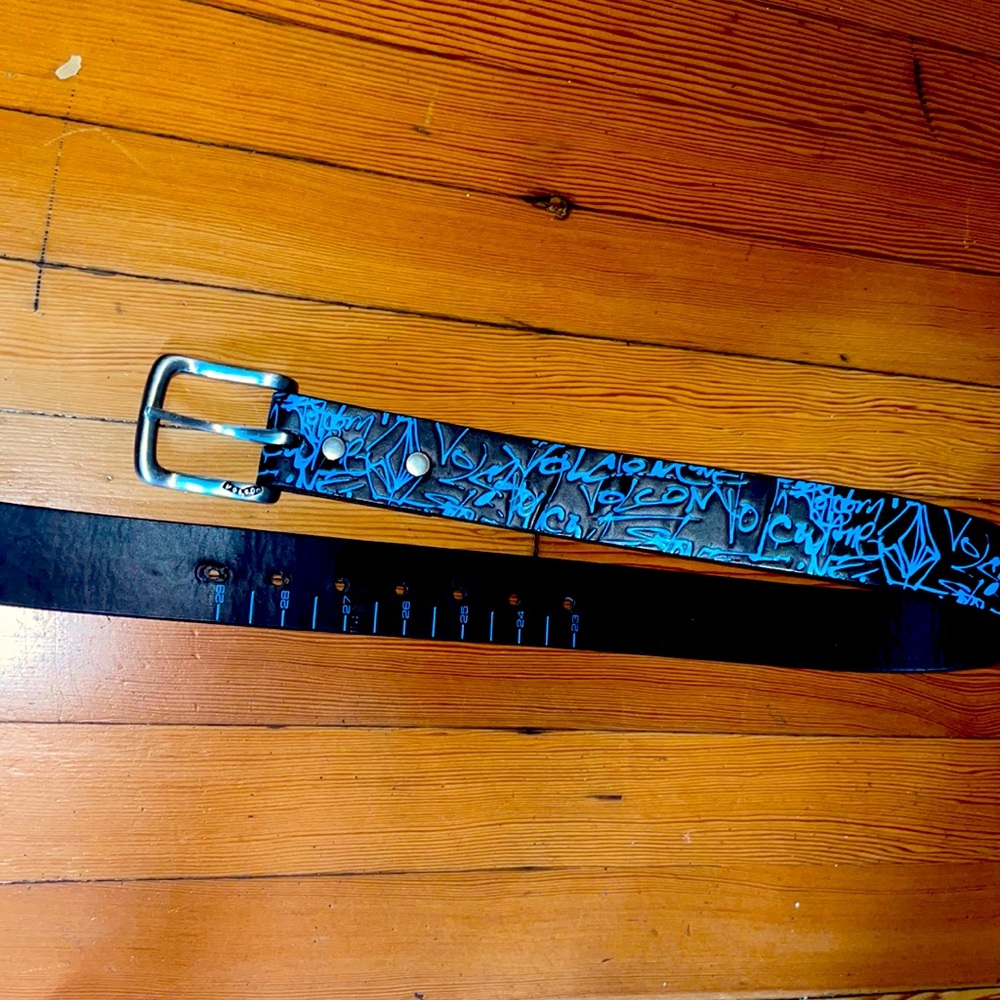 Volcom Blue Fonts PU Belt Youth